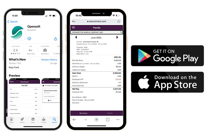 opensofthr payroll mobile app