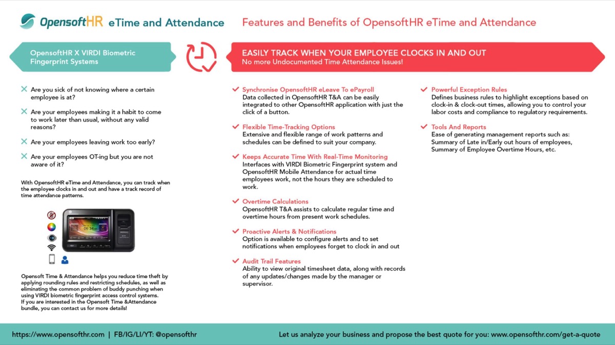 eAttendance provides real-time accuracy in tracking staff attendance and punctuality, while also saving valuable time that would be spent on manual tracking and calculations. By automatically processing salary from attendance records, the time and attendance system ensures timely and accurate payment of wages, leading to increased employee satisfaction.